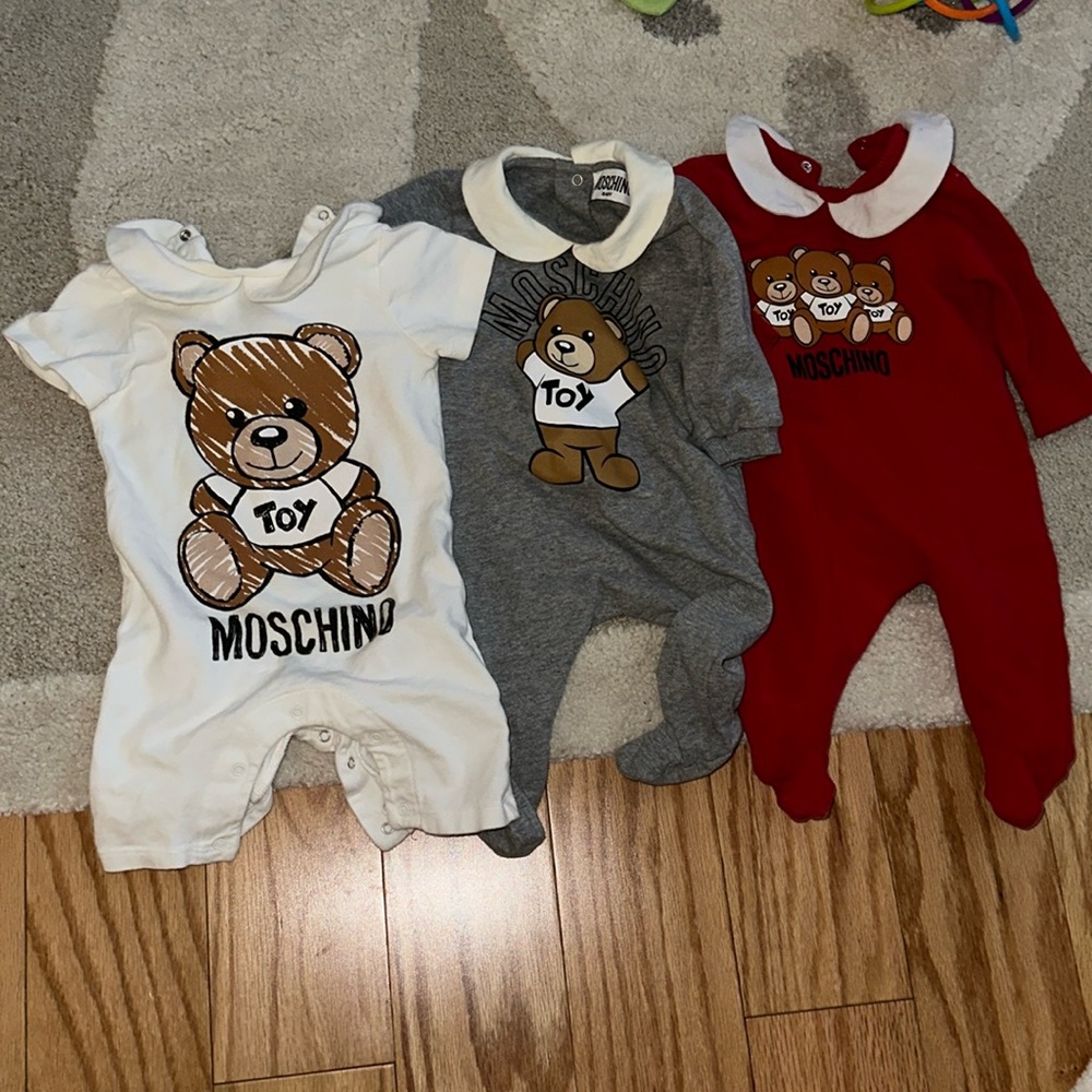 Lot of 3 Moschino Onesies Footies